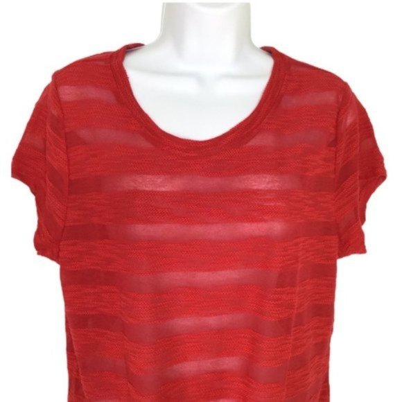 INC Tie Front Semi-Sheer Striped Top NWT Sz L - Picture 7 of 10